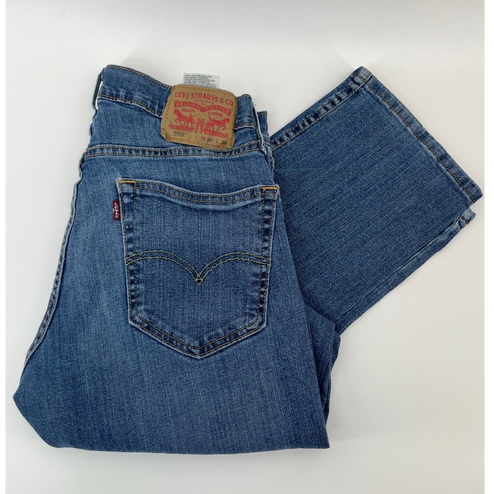 Levis 559 Relaxed Straight Mens Blue Denim Jeans Medium Wash W30 L30 00559-0421